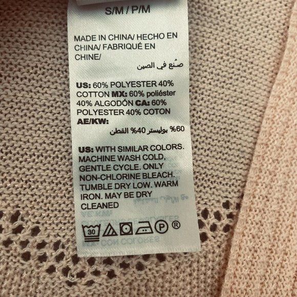 Chico's Poncho Womens S/M Small/Medium Peach Knit Lightweight Wrap Shawl Top - Picture 4 of 9